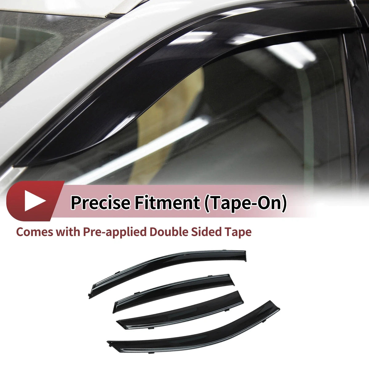 Set of 4 Window Deflectors for Hyundai Elantra Sedan (2007–2010)
