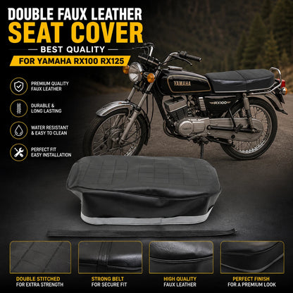 2X Faux Leather Seat Cover for Yamaha RX100 RX125