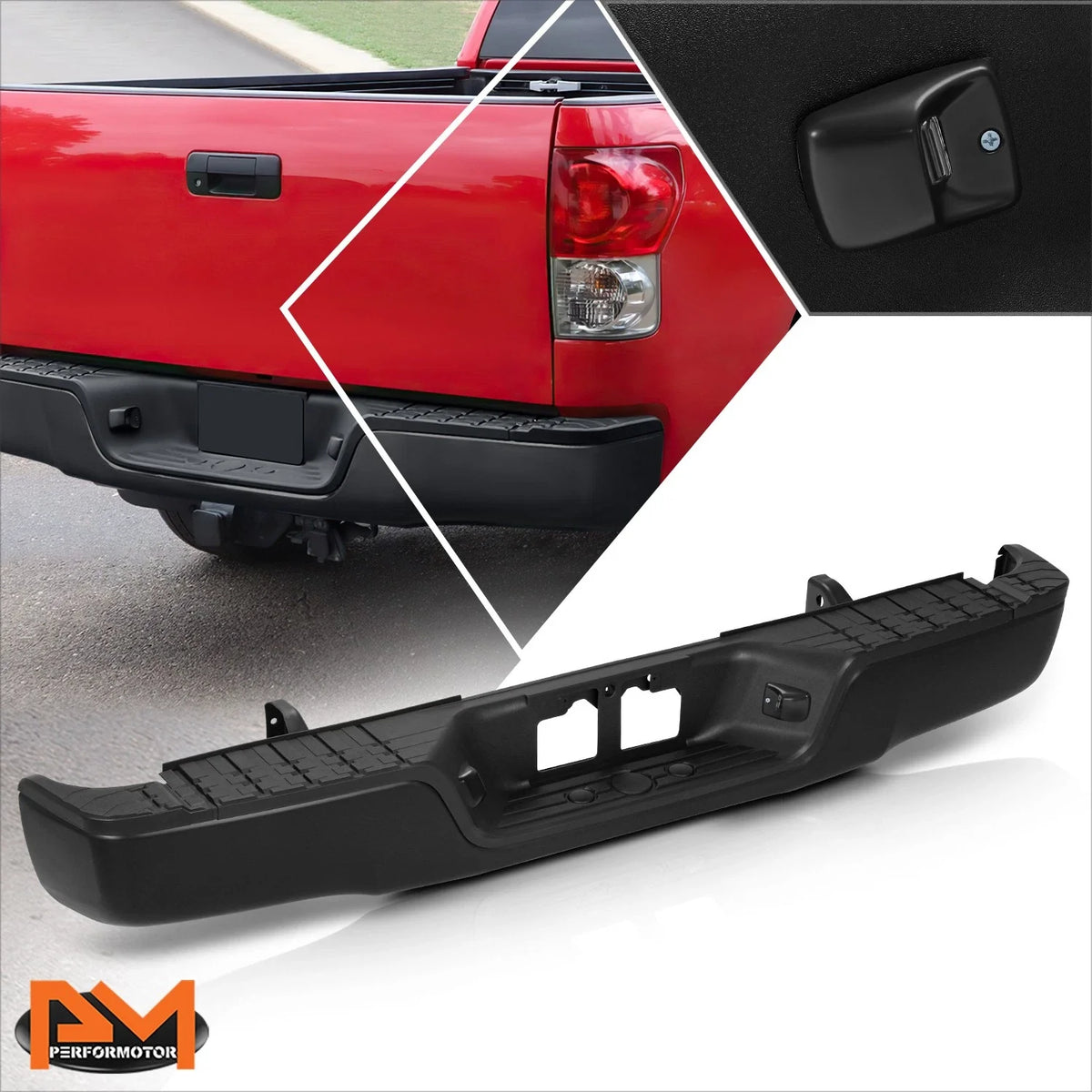 Rear Bumper for Toyota Tundra (2007–2013) w/Rock Warrior Pkg, License Lamps, Brackets