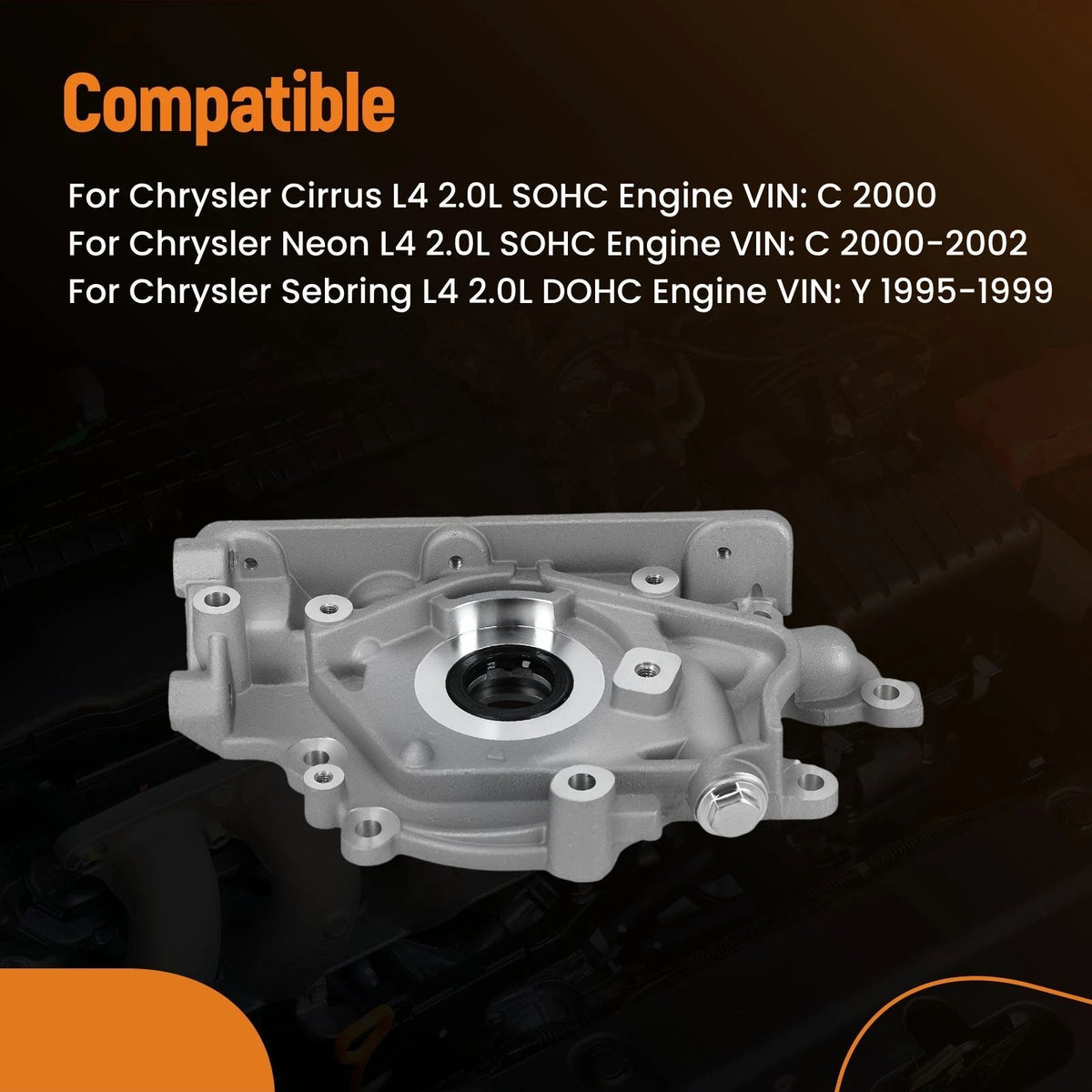 Engine Oil Pump for Dodge Neon Plymouth Neon Eagle Talon (1995–2005) 4667884AB, 4667884, 4667884AC