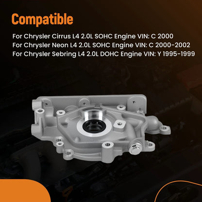 Engine Oil Pump for Dodge Neon Plymouth Neon Eagle Talon (1995–2005) 4667884AB, 4667884, 4667884AC