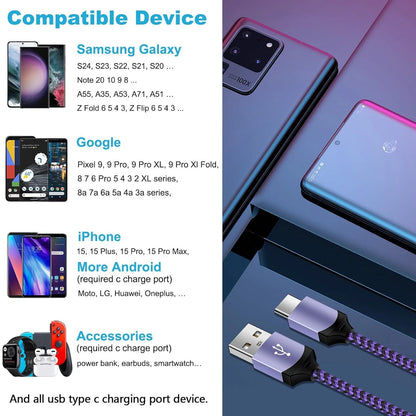 6FT Fast Charging Cable for iPhone 16e 17 Pro Max