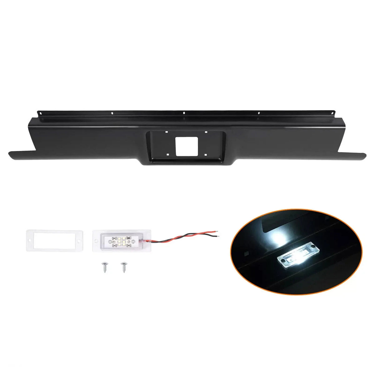 Black Rear Steel Roll Pan for Chevrolet GMC C1500 K1500 (1988–1998)
