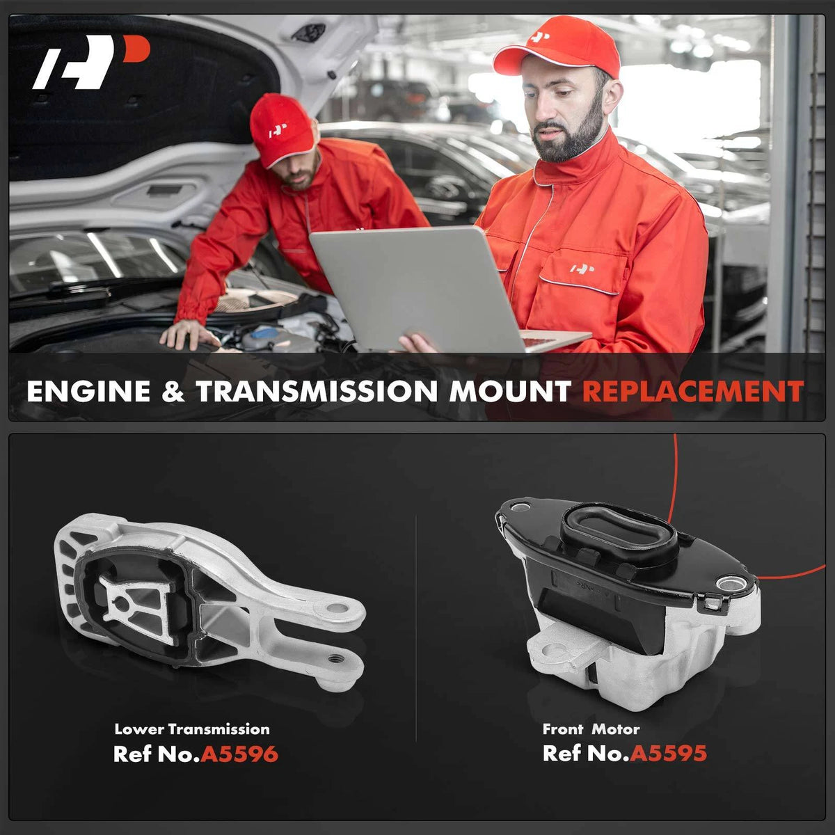 2X Engine Motor & Transmission Mount for Chevy Sonic (2012–2020) 95350019, 95493722, 96852632, A5596, A5595