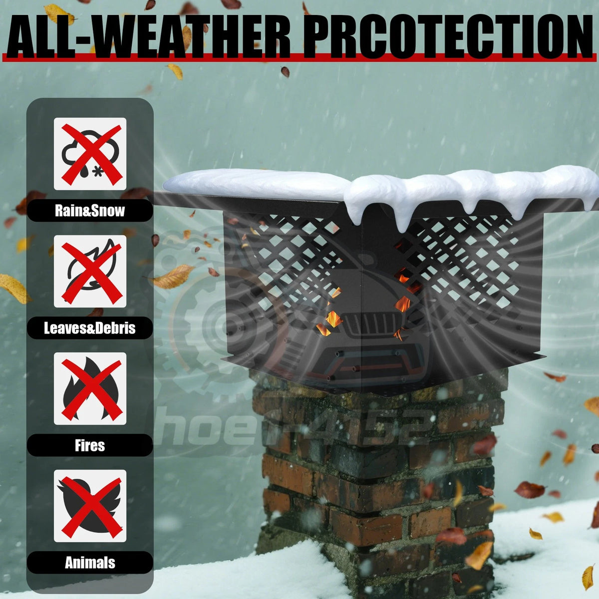 13" x 17" Outside Chimney Cap for Fireplace Flue Cover