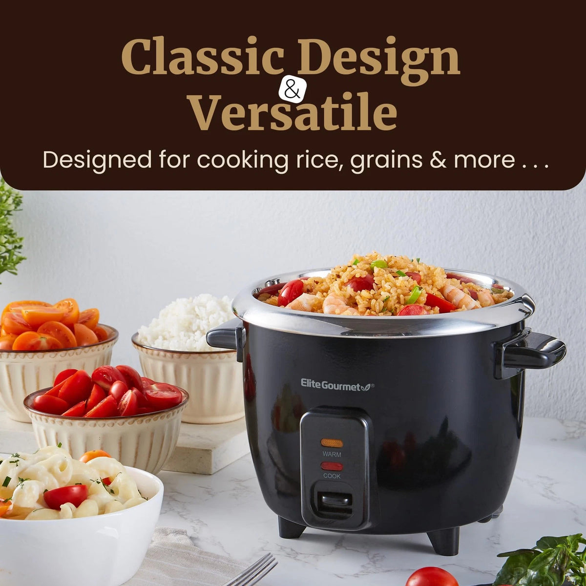 6-Cup Electric Rice Cooker for Elite Gourmet ERC006SS