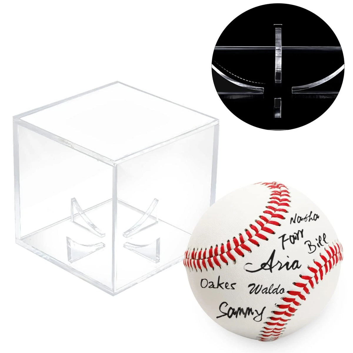 8 Pack Acrylic Baseball Display Case, UV Protected, Clear
