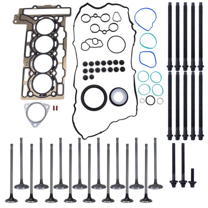 Head Gasket Set with 1.20mm Bolts & Intake Exhaust Valves for Mini Cooper R56 (2009–2015)