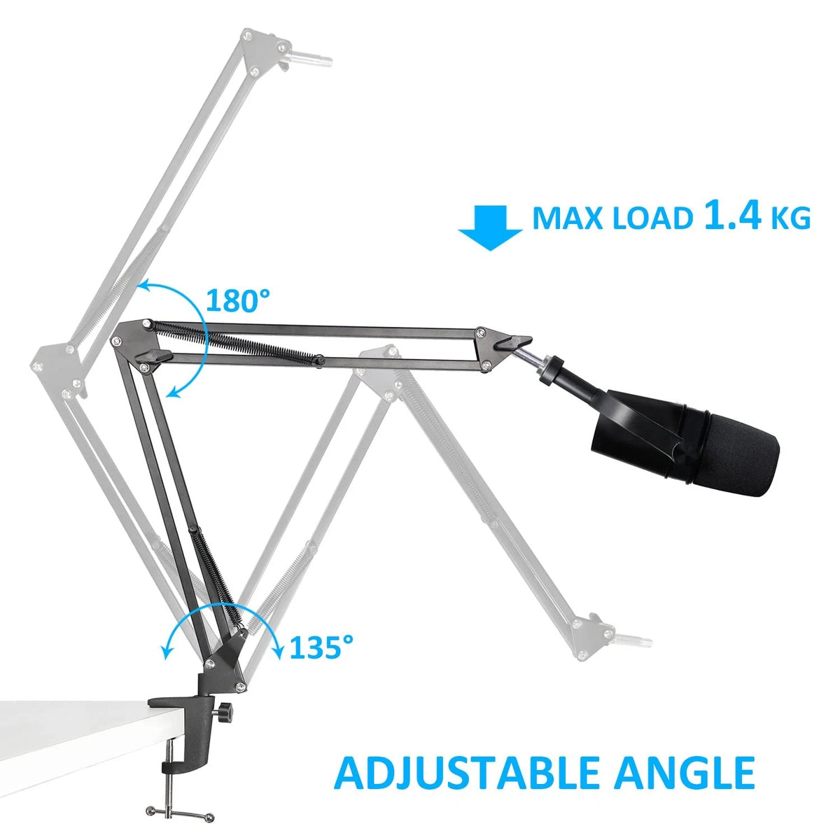 MV7 Boom Arm Mic Stand with Pop Filter for Universal Use (2023)