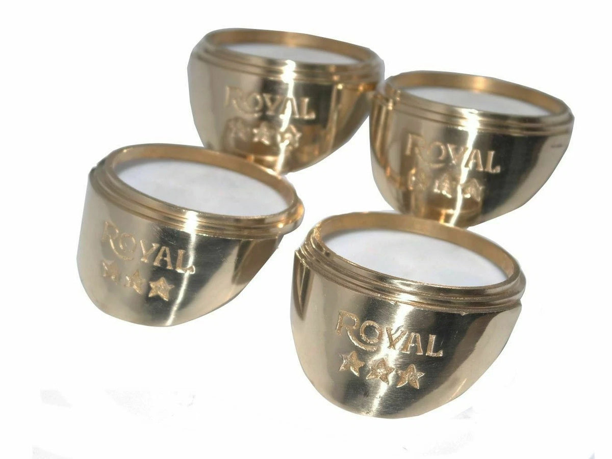 Set of 4 Vintage Look Brass Indicator Blinker Shades for Royal Enfield