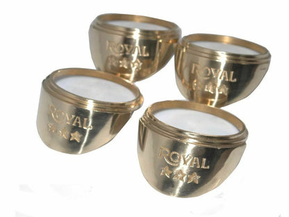 Set of 4 Vintage Look Brass Indicator Blinker Shades for Royal Enfield
