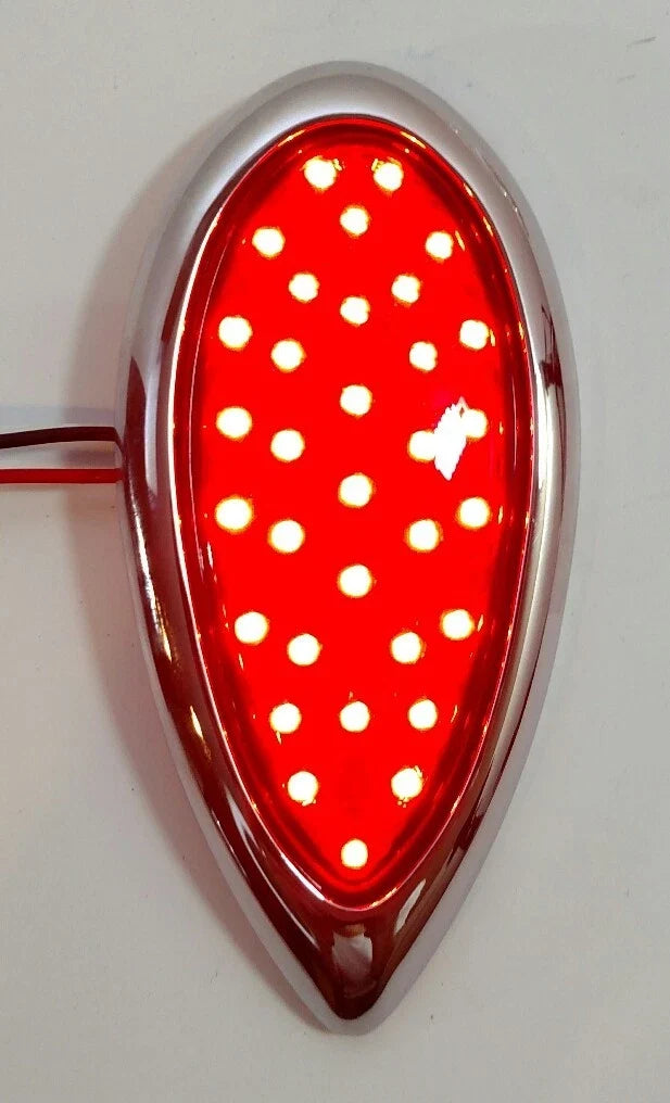 LED Tail Lights Chrome Bezel Kit with Flasher and Gaskets for Ford (1938–1939)