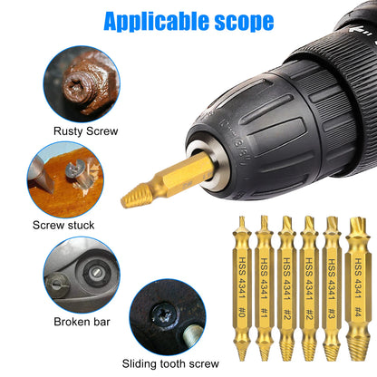 12pcs Broken Bolt Remover Tool for Damaged Screws and Drills