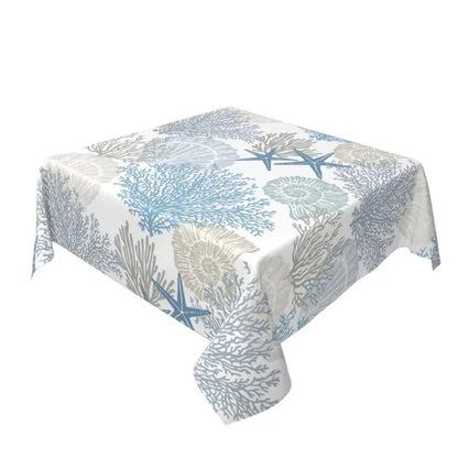 Summer Coastal Tablecloth for Square Tables (54x54 Inch)