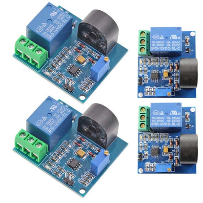 4X 12V Relay AC Current Detection Sensor Module Over Current Protection 5A