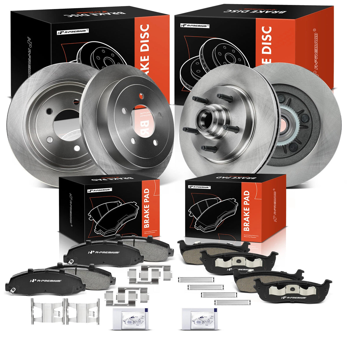 Set of 4 Disc Brake Rotors & Ceramic Pads for Ford F-150 (2000–2003) 10306790, BP679C, 30106790