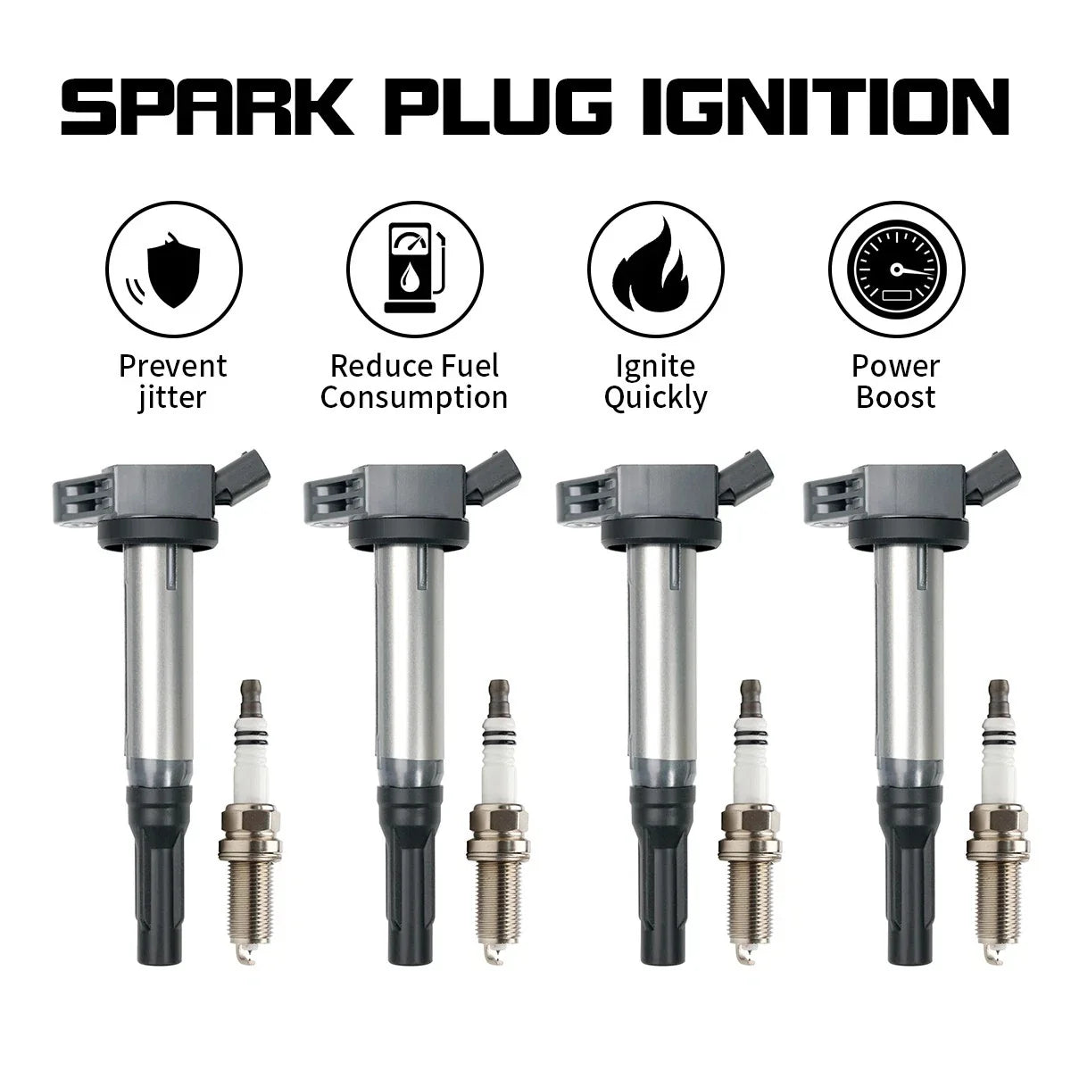 Set of 4 Ignition Coils & Spark Plugs for Lexus RX350 ES350 RX450h (2007–2018)