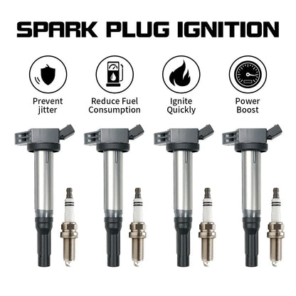 Set of 4 Ignition Coils & Spark Plugs for Lexus RX350 ES350 RX450h (2007–2018)