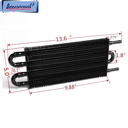 4 Row Universal Aluminum Remote Transmission Oil Cooler Radiator