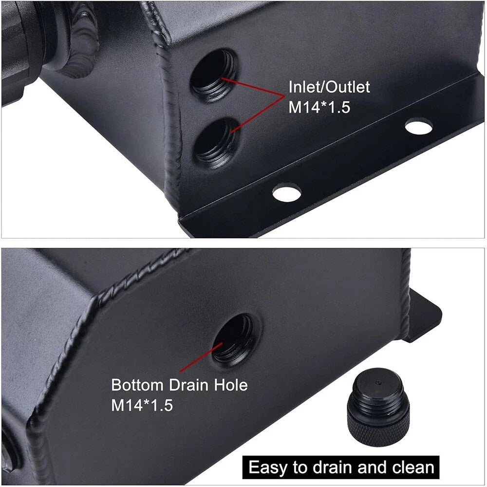 1L Black Aluminum Coolant Overflow Bottle for Honda Civic 1.5T