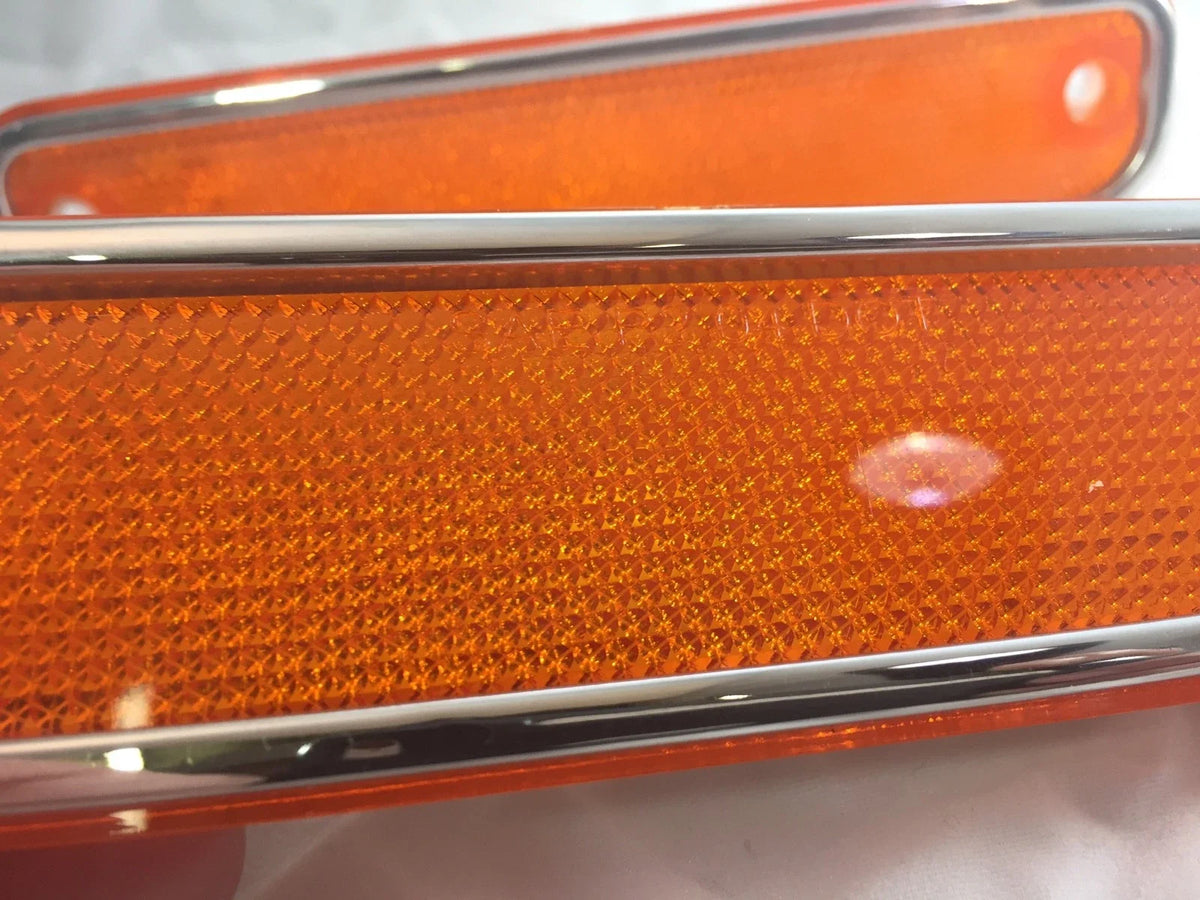 Side Marker Lights Amber Red Front Left Right w Trim for Chevy GMC (1973–1980)