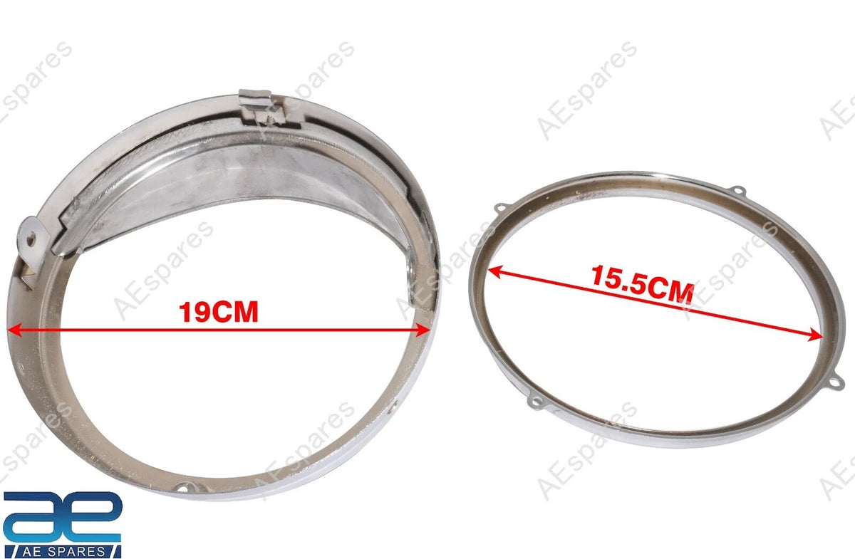 Chrome Headlamp Inner Outer Rim for Royal Enfield Classic Reborn 350