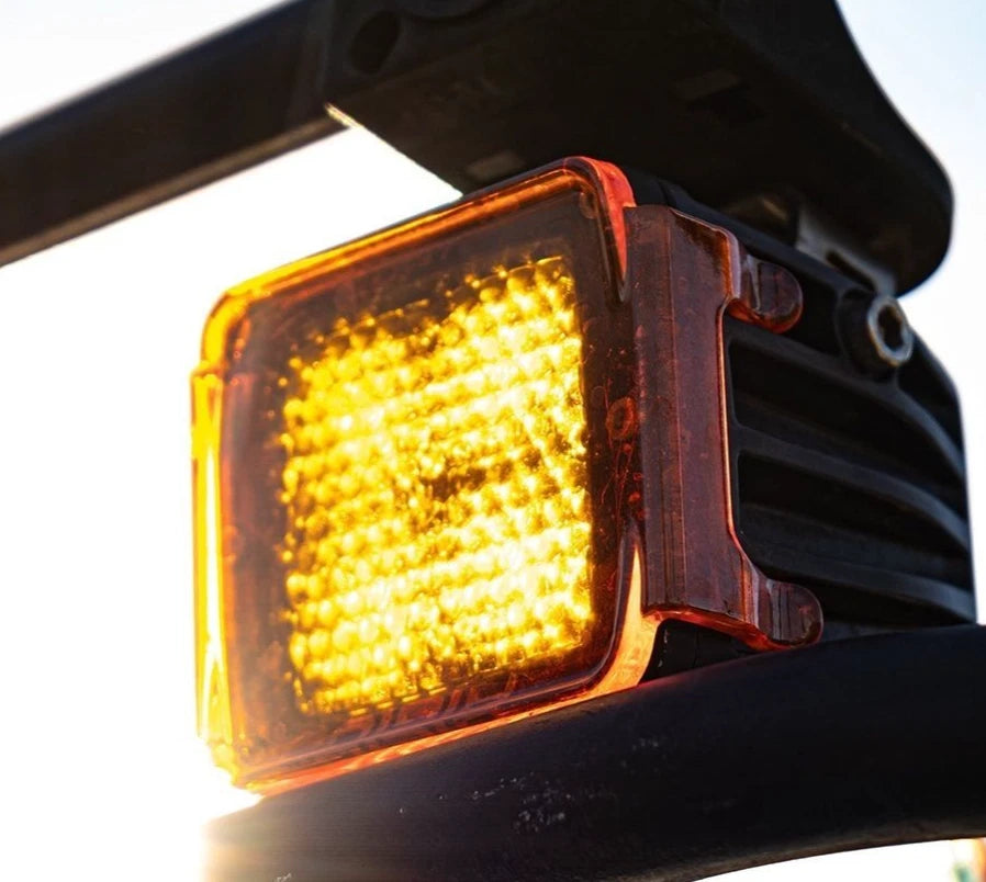 Pair of Amber SnapOn Polycarbonate Lens Covers for D-Series LED Pod Lights