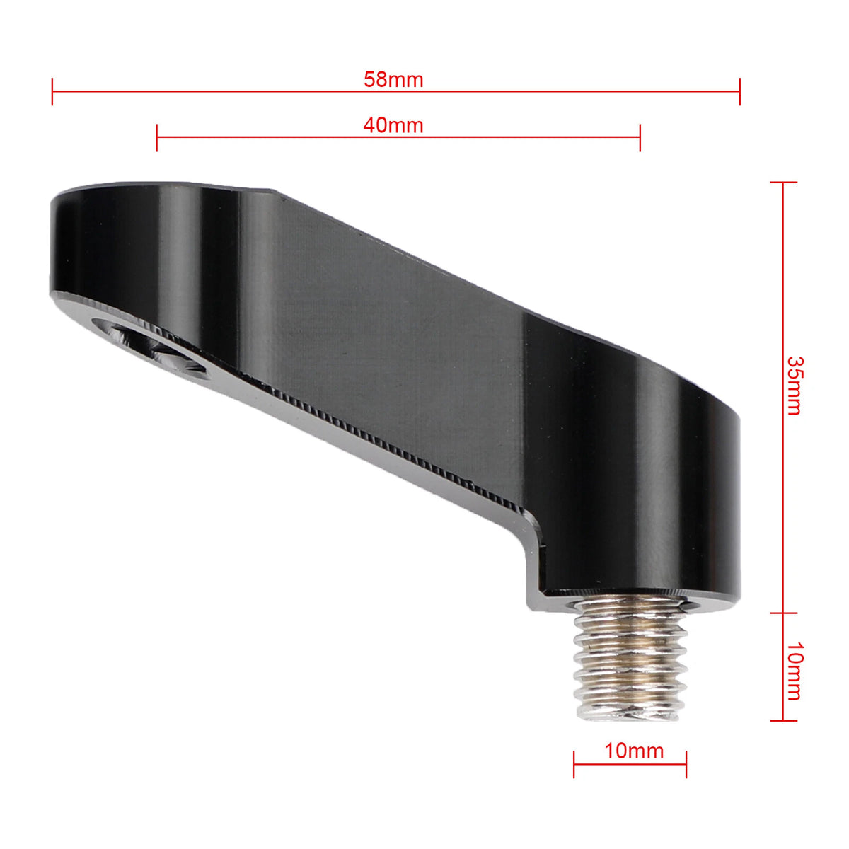 10mm x 1.5 Mirror Riser Extender Adapter for BMW F 700 750 800 850 GS (M529-A174-BLK)