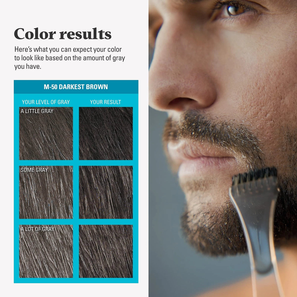 Beard Coloring for Gray Hair with Brush Pack of 3