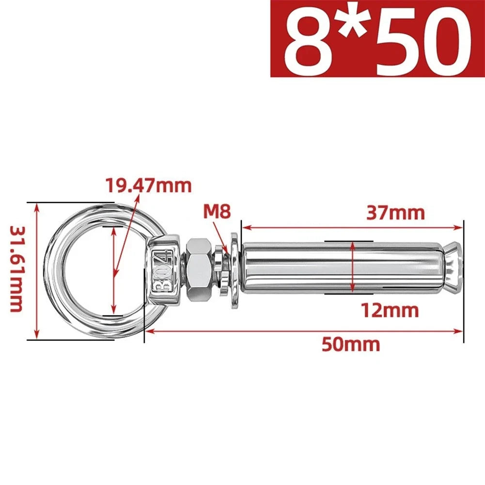 Set of 4 Expansion Bolts and Eye Screws for Walls 6810mm