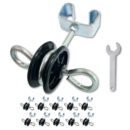 Set of 2 Electric Fence T-Post Gate Handle Anchors with Double Hooks