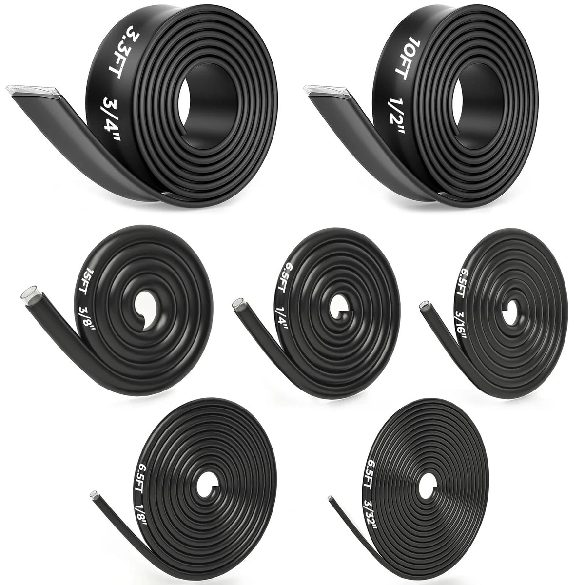 7-Size Heat Shrink Tubing Roll Kit for Marine Applications (54 Ft)
