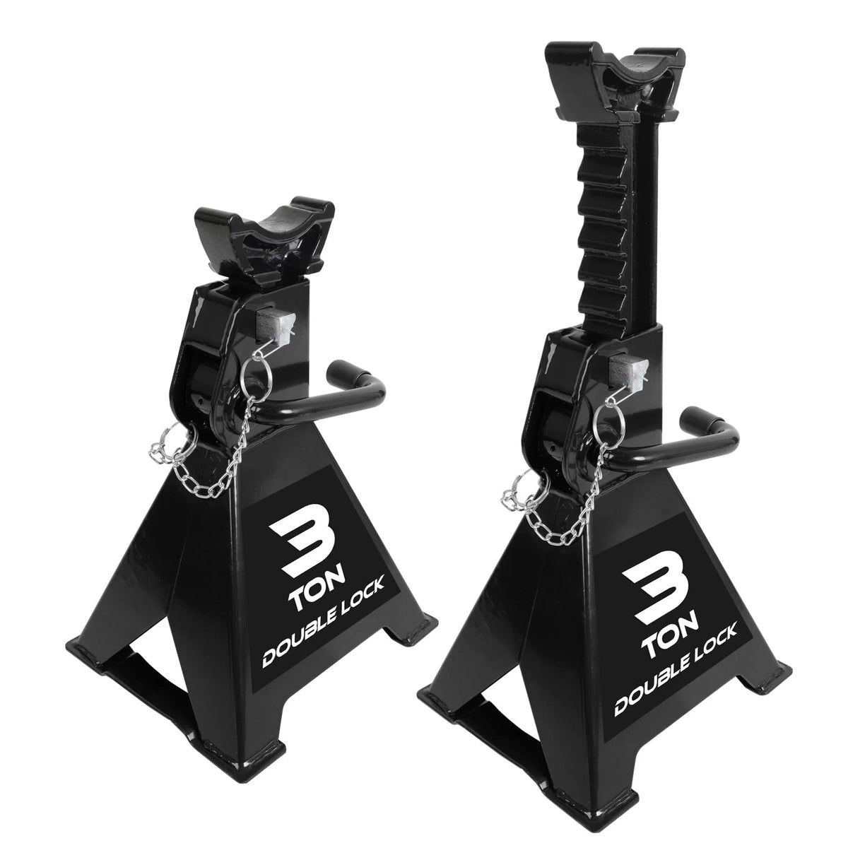 2X Heavy Duty Jack Stands 3 Ton Capacity with Double Locking Pins