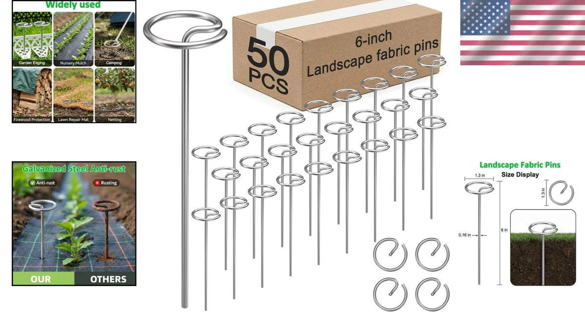 50 Pcs Heavy Duty 6-Inch Landscape Staples for Garden Projects