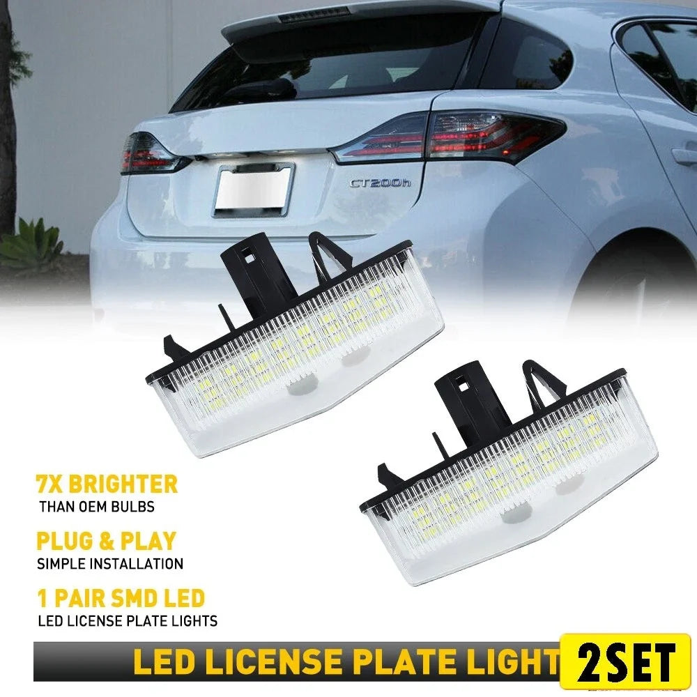 2X License LED Plate Rear Light Lamp for Toyota Venza (2009–2013)