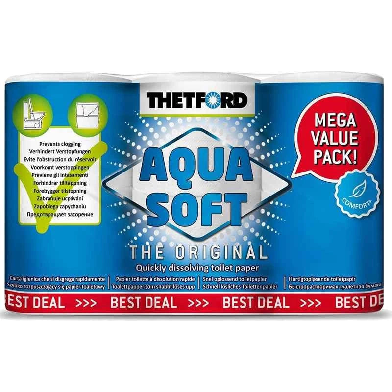 24 Roll Mega Pack Thetford Aqua Soft Toilet Tissue for Cassette Potti (202241)