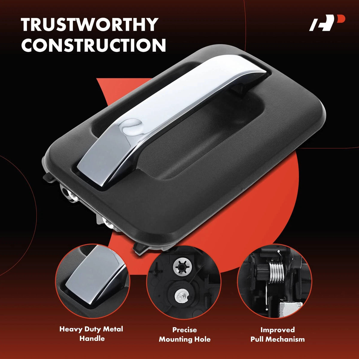 Front Metal Exterior Door Handle for Ford F-150 (2004–2008) 9L3Z1522404AA-HCHMT, 83321