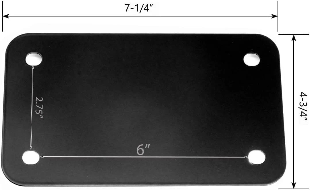 Stainless Steel License Plate Frame for Motorcycle (7"x4", Black)
