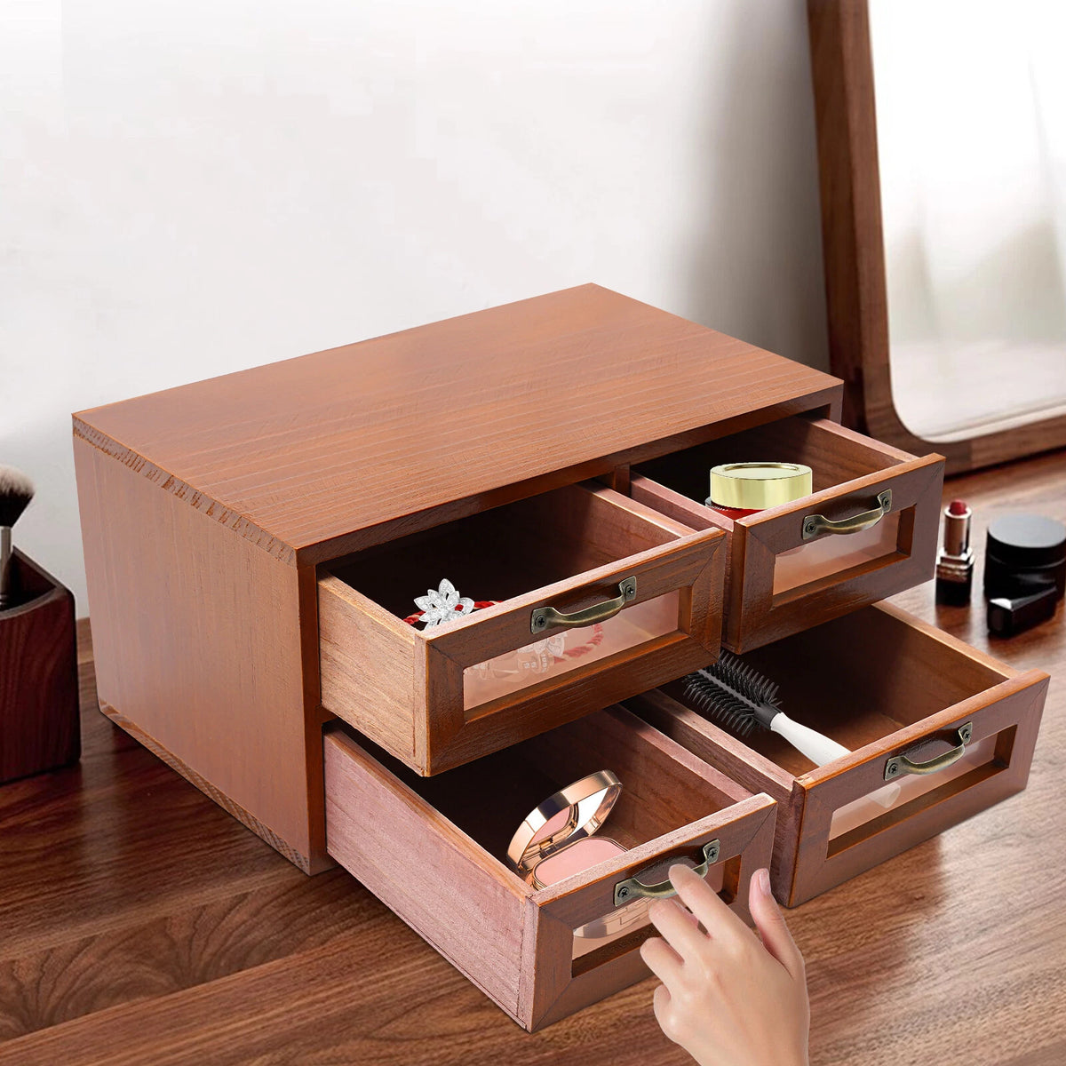4 Drawer Desk Organizer for Wooden Desktop Storage (No Part Numbers)