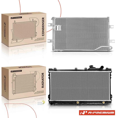 2X Radiator & AC Condenser Cooling Kit for Mazda Miata (1990–1997) B61P15200, B61P152000, B61P15200B