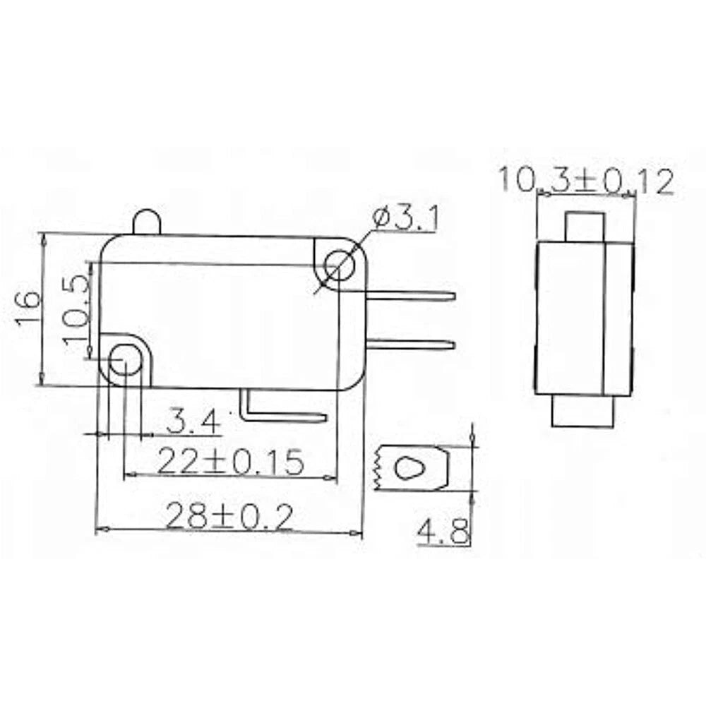 2X KW7-0 Micro Switch for Power XL Vortex Air Fryer