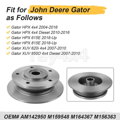 Front Wheel Brake Hub AM142950 M159548 for John Deere Gator HPX XUV (2007–2018)