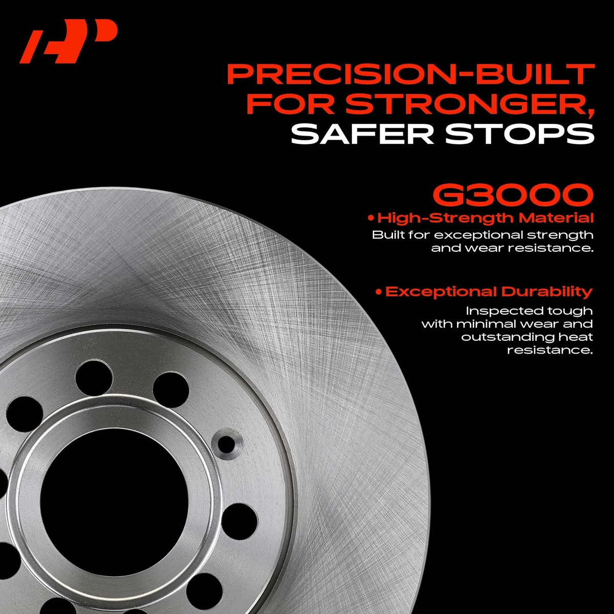 Set of 2 Front Side Disc Brake Rotors for Ford Fiesta (2011–2019) BRRF209, BD180389E, PRT6061