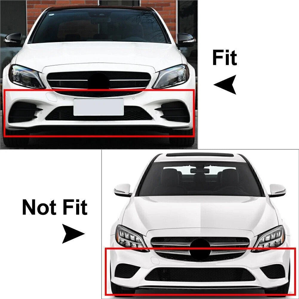Front Bumper Spoiler Body Kit & Side Skirt for Benz C-Class C200 C260 (2019–Present)