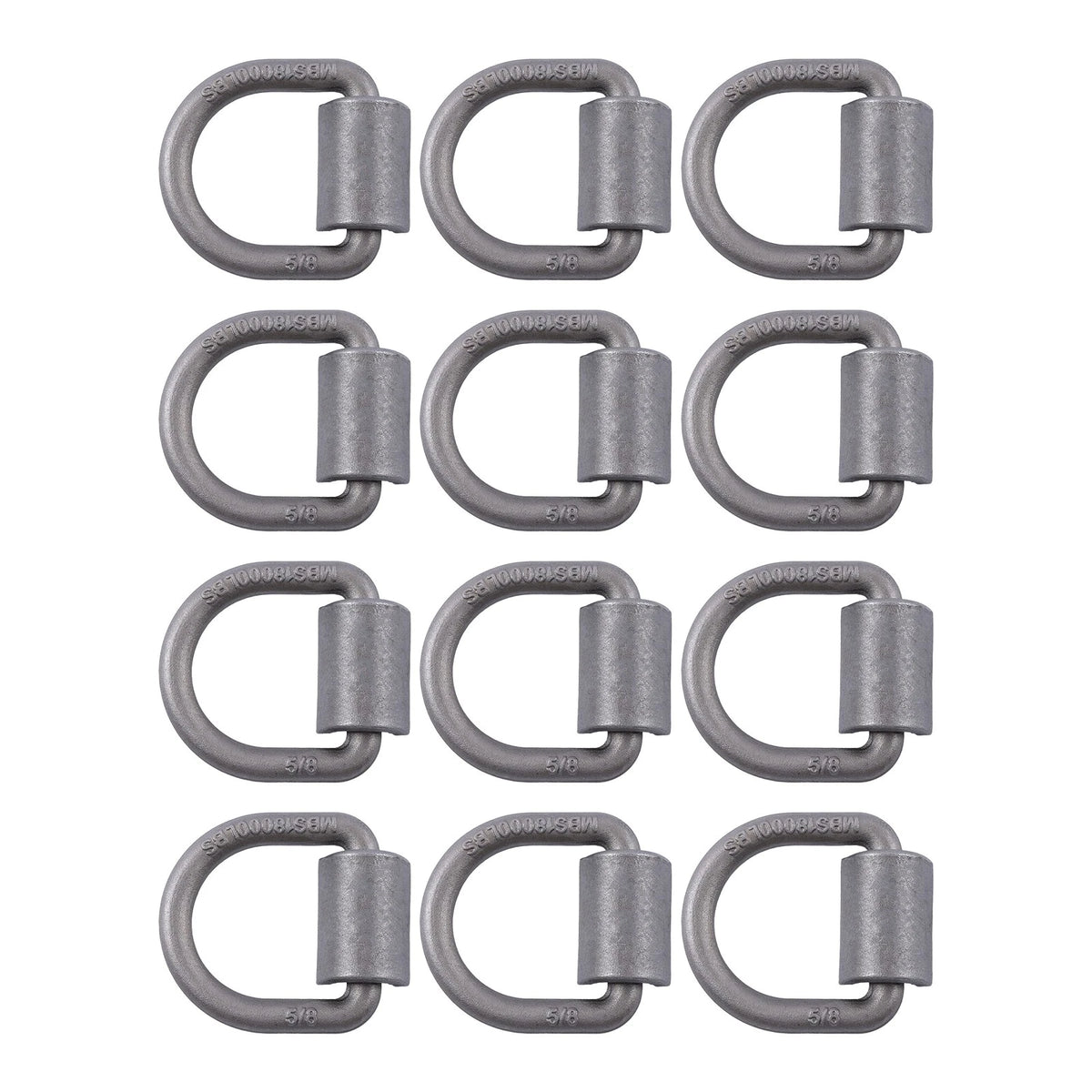 12 Pcs 5/8 Inch Heavy Duty Weld-On Forged D Ring (Fracture Strength 18,900lbs)