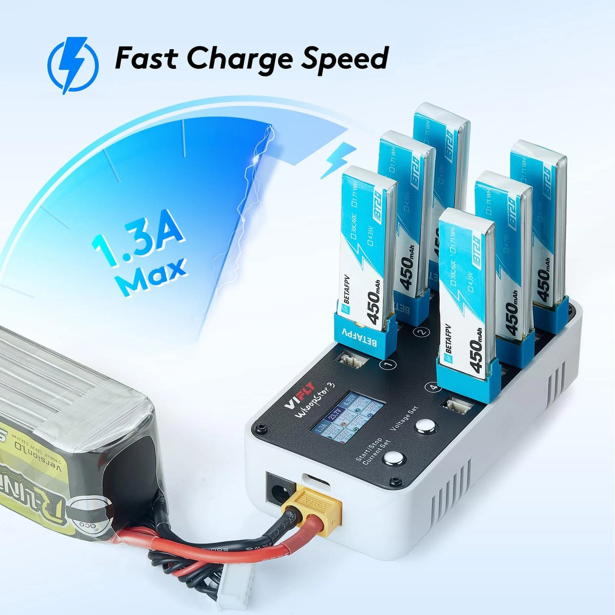 6 Ports LiPo Battery Storage Charger for WhoopStor V3