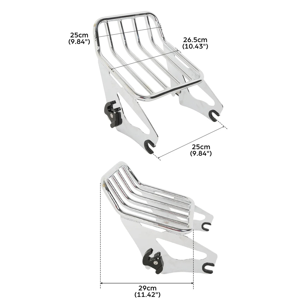 2X Luggage Rack Rails for Harley Touring Street Glide Road King (2009–2023)