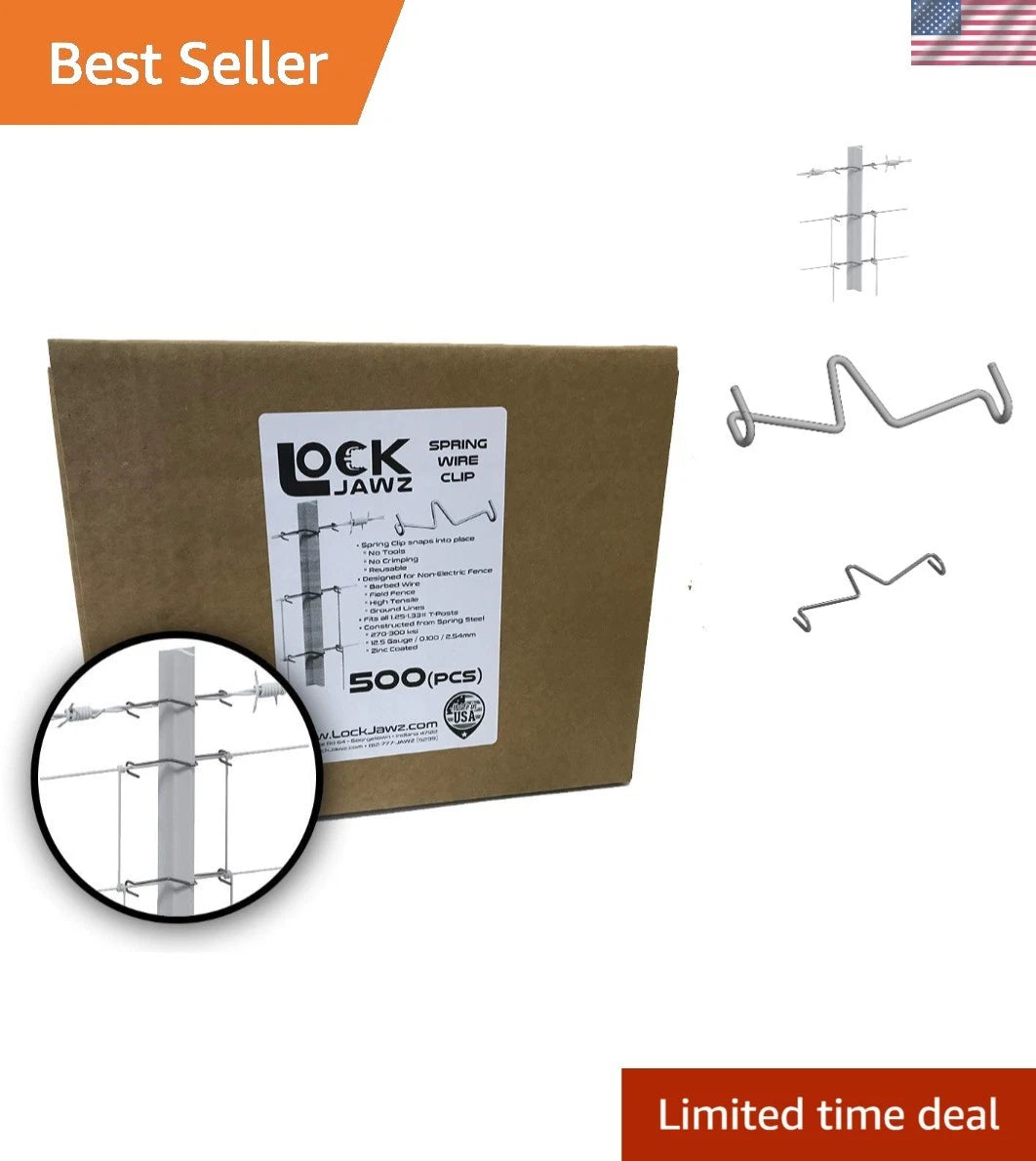 500 Pack of Zinc Galvanized Wire Clips for 1/4" Wire Fencing