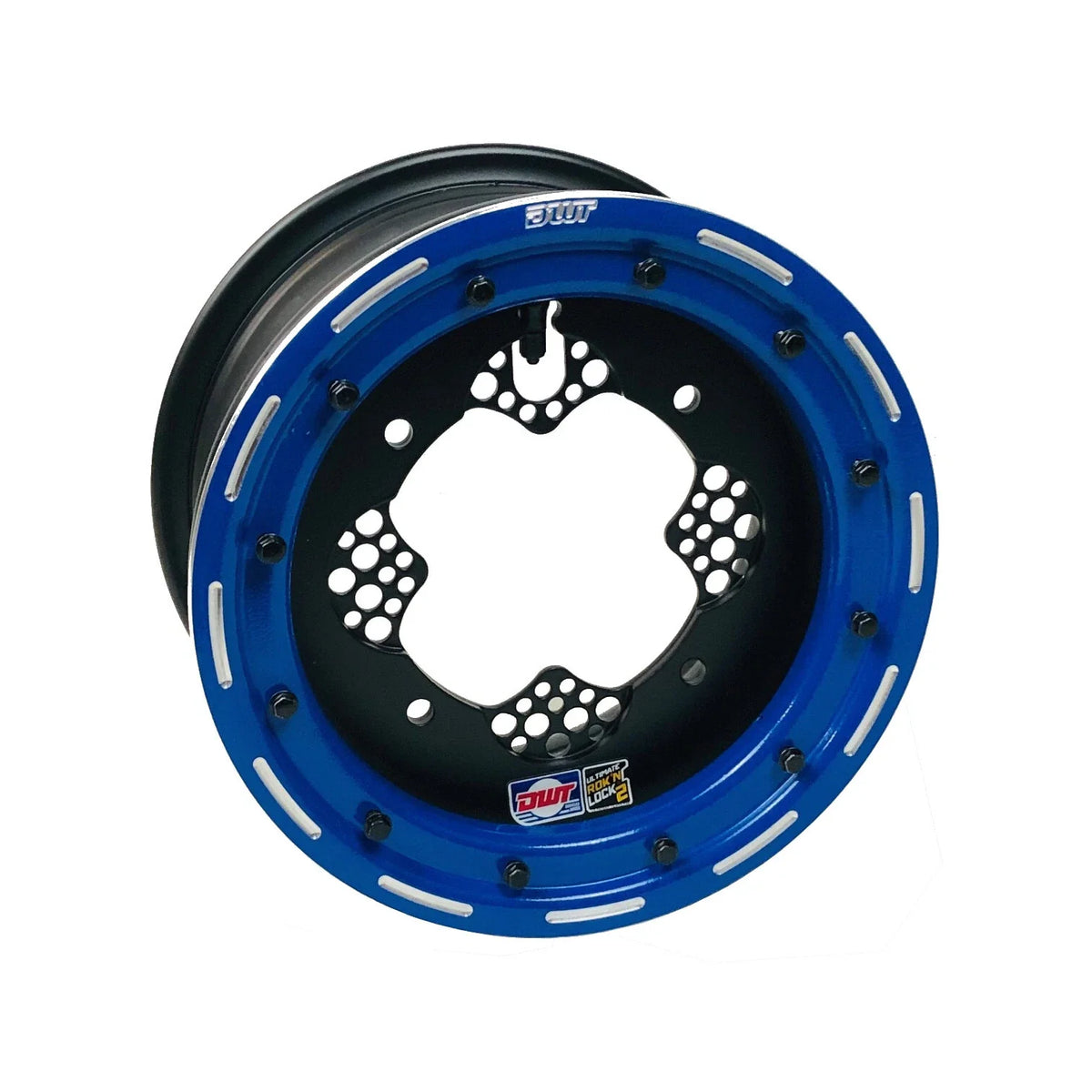 2 DWT ROK'N LOK Front Blue Beadlock Rims for TRX 300EX 300X (10" 10x5)