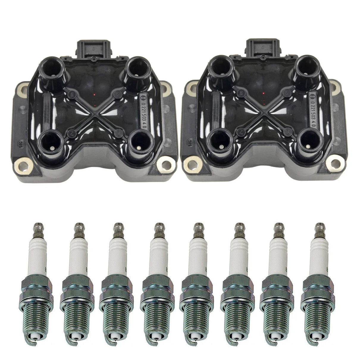 Set of 2 Ignition Coils & 8 G-Power Spark Plugs for Audi A8 Quattro (2004–2009)